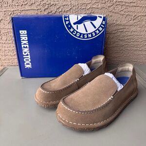 Birkenstock Utti Slip On Gray Taupe Suede Loafer Womens 40EU or 9US Narrow NEW